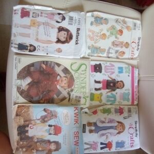 Assorted Doll Clothing Sewing Patterns Lot Of Six